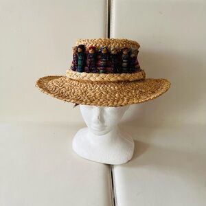 Dorman Pacific Genuine Raffia Handcrafted  Hat with Colorful Accents